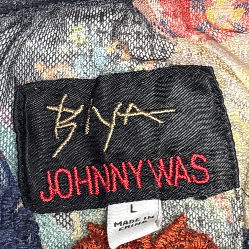 Johnny Was Biya Illyana Mesh Blouse Embroidered Size L Womens - Picture 5 of 15